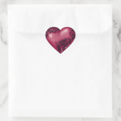 Heart Scroll Sangria W Black Herz-Aufkleber (Tasche)