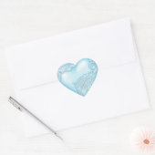 Heart Scroll Sky Blue Herz-Aufkleber (Umschlag)