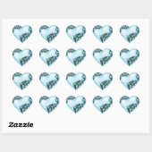 Heart Scroll Sky Blue w Black Herz-Aufkleber (Blatt)