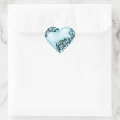 Heart Scroll Sky Blue w Black Herz-Aufkleber (Tasche)