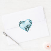 Heart Scroll Sky Blue w Black Herz-Aufkleber (Umschlag)