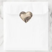 Heart Scroll Tan w Black Herz-Aufkleber (Tasche)