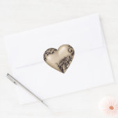 Heart Scroll Tan w Black Herz-Aufkleber (Umschlag)