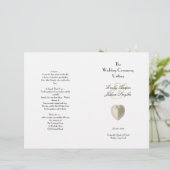 Heart Seashell Beach Hochzeitsprogramm (Stehend Vorderseite)