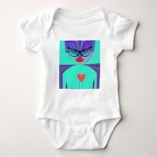 Heart Selfie Baby Strampler (Vorderseite)
