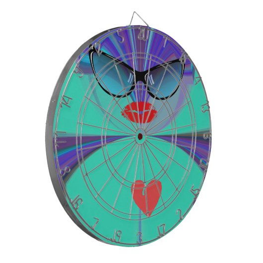 Heart Selfie Dartscheibe (Vorderseite Links)