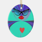 Heart Selfie Keramikornament (Rechts)