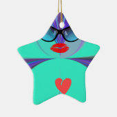 Heart Selfie Keramikornament (Rechts)