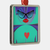Heart Selfie Ornament Aus Metall (Rechts)