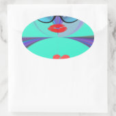 Heart Selfie Ovaler Aufkleber (Tasche)