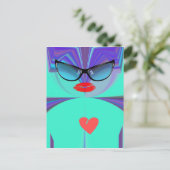 Heart Selfie Postkarte (Stehend Vorderseite)