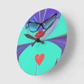 Heart Selfie Runde Wanduhr (Winkel)