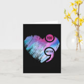 Heart Semicolon Project Suicide Prevention Awarene Karte (Gelbe Blume)