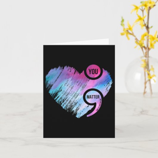 Heart Semicolon Project Suicide Prevention Awarene Karte (Gelbe Blume)