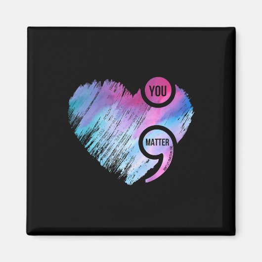 Heart Semicolon Project Suicide Prevention Awarene Magnet (Vorne)
