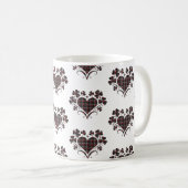 Heart Shamrock Plaid Black Classic Clover Kaffeetasse (VorderseiteRechts)