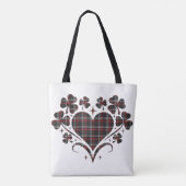Heart Shamrock Plaid Black Classic Clover Tasche (Rückseite)