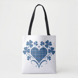 Heart Shamrock Plaid Blue Classic Clover Tasche