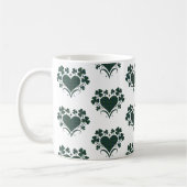 Heart Shamrock Plaid Blue Green Tartan Clover Kaffeetasse (Links)