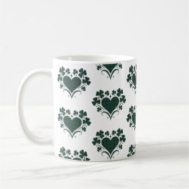 Heart Shamrock Plaid Blue Green Tartan Clover Kaffeetasse