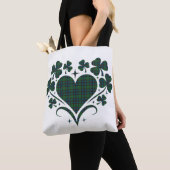 Heart Shamrock Plaid Blue Green Tartan Clover Tasche (Von Nahem)