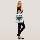 Heart Shamrock Plaid Blue Green Tartan Clover Tasche (Am Model)