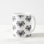 Heart Shamrock Plaid Gray Tartan Clover Kaffeetasse (VorderseiteRechts)