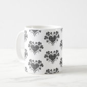 Heart Shamrock Plaid Gray Tartan Clover Kaffeetasse (Vorderseite Links)