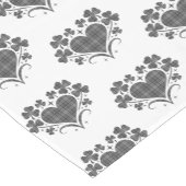 Heart Shamrock Plaid Gray Tartan Clover Kurzer Tischläufer (Ecke)
