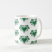 Heart Shamrock Plaid Green Classic Clover Kaffeetasse (VorderseiteRechts)