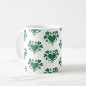 Heart Shamrock Plaid Green Classic Clover Kaffeetasse (Vorderseite Links)