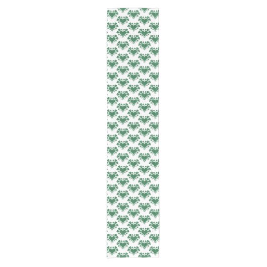 Heart Shamrock Plaid Green Classic Clover Kurzer Tischläufer (Vorderseite)