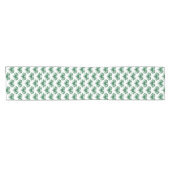 Heart Shamrock Plaid Green Classic Clover Kurzer Tischläufer (Horizontal)