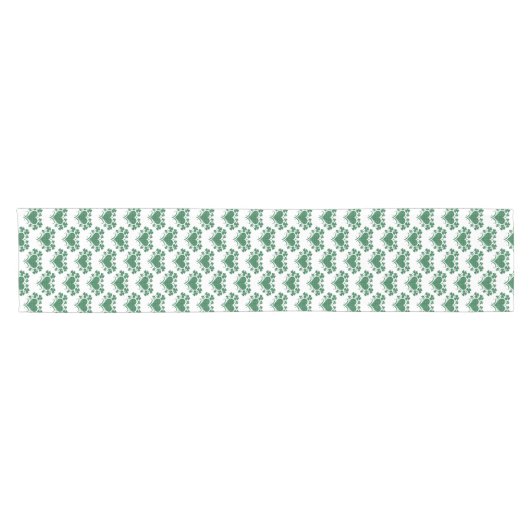 Heart Shamrock Plaid Green Classic Clover Kurzer Tischläufer (Horizontal)