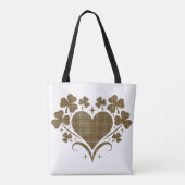 Heart Shamrock Plaid Olive Classic Clover Tasche (Rückseite)