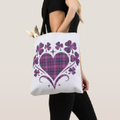 Heart Shamrock Plaid Pink Teal Tartan Clover Tasche (Von Nahem)