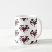 Heart Shamrock Plaid Red Blue Tartan Clover Kaffeetasse (VorderseiteRechts)