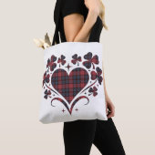 Heart Shamrock Plaid Red Blue Tartan Clover Tasche (Von Nahem)