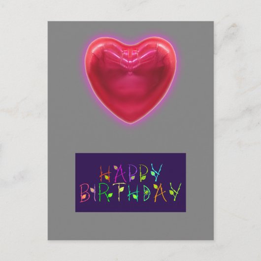 HEART SHAPE BIRTHDAY CARD POSTKARTE (Vorderseite)