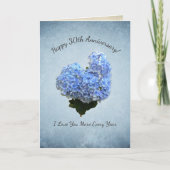 Heart Shape Blue Hydrangea"Jubiläum Karte (Vorderseite)