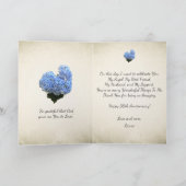 Heart Shape Blue Hydrangea"Jubiläum Karte (Innenseite)