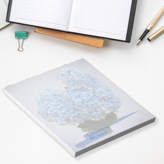 Heart Shape Blue Hydrangea Notizblock