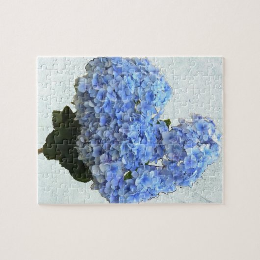 Heart Shape Blue Hydrangea Puzzle (Horizontal)