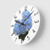 Heart Shape Blue Hydrangea Runde Wanduhr (Winkel)