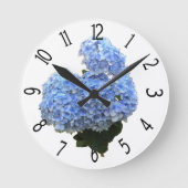 Heart Shape Blue Hydrangea Runde Wanduhr (Vorderseite)