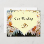 HEART SHAPE DAISIES Hochzeit Einladung (Vorne/Hinten)