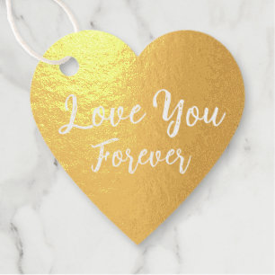 Heart Shape Geschenk Tag Gold Foil