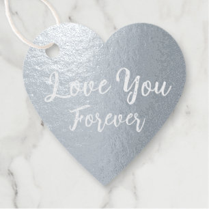 Heart Shape Gift Tag Silver Foil