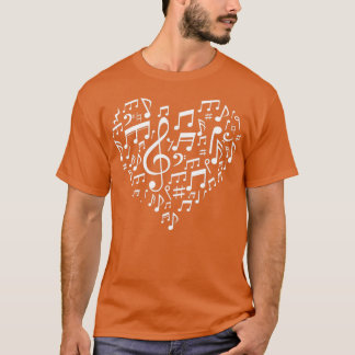 Heart Shape Musical Notes Music Liebhaber Geschenk T-Shirt