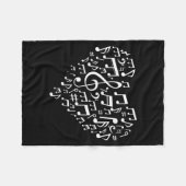 Heart Shape Musical Notes Music Lovers Gift Valent Fleecedecke (Vorderseite (Horizontal))